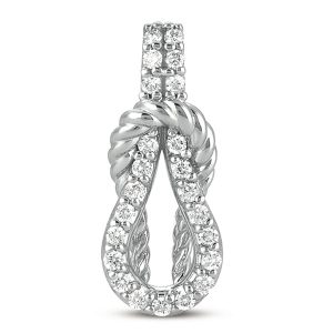 White Gold Rope Love Knot Charm White Gold Rope Love Knot Charm