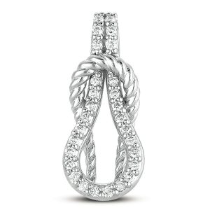 White Gold Rope Love Knot Charm White Gold Rope Love Knot Charm