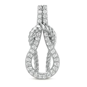 White Gold Rope Love Knot Charm White Gold Rope Love Knot Charm