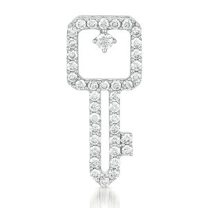 White Gold Key Charm White Gold Key Charm