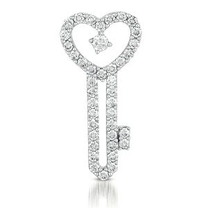White Gold Key Charm White Gold Key Charm