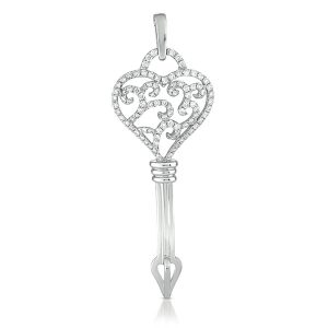 White Gold Key Charm White Gold Key Charm