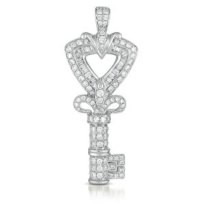 White Gold Key Charm White Gold Key Charm