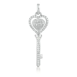 White Gold Key Charm White Gold Key Charm