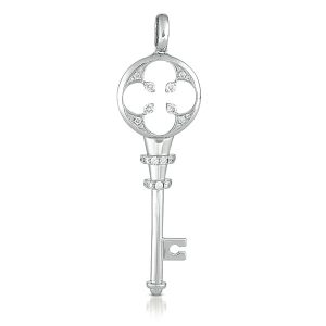 White Gold Key Charm White Gold Key Charm