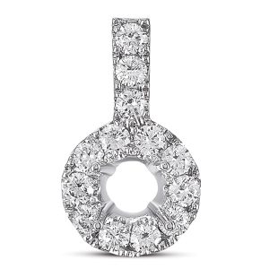 Diamond Pendant For 1ct Round Stone