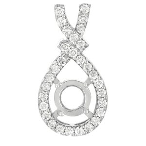 Diamond Pendant For  2ct Round Stone