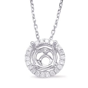 Diamond Pendant Halo For .75ct Center