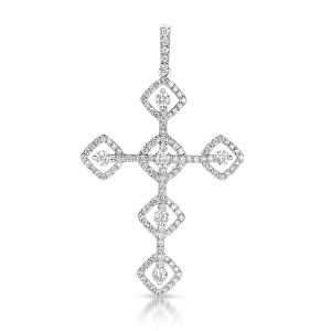 White Gold Diamond Cross Pendant