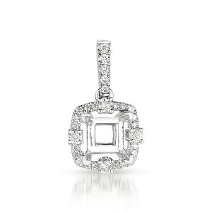 Diamond Pendant For 1ct Princess Center