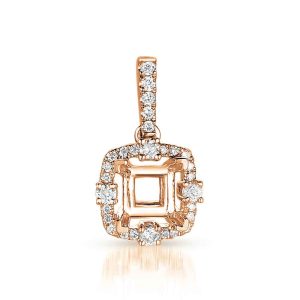 Diamond Pendant For.25ct Princess Center