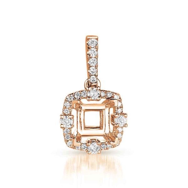Diamond Pendant For.25ct Princess Center