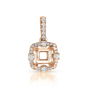 Diamond Pendant For.50ct Princess Center