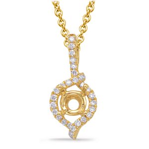 Diamond Pendant For 1ct Round Stone