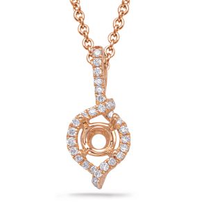 Diamond Pendant For.50ct Round Stone