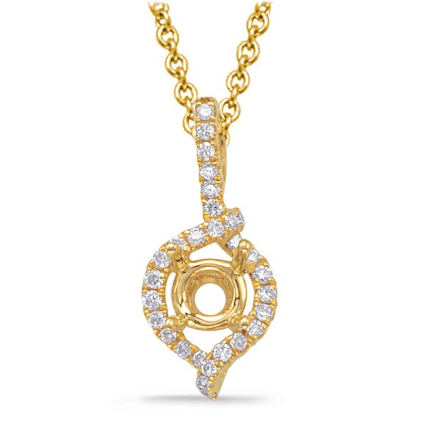 Diamond Pendant For .75ct Round Stone