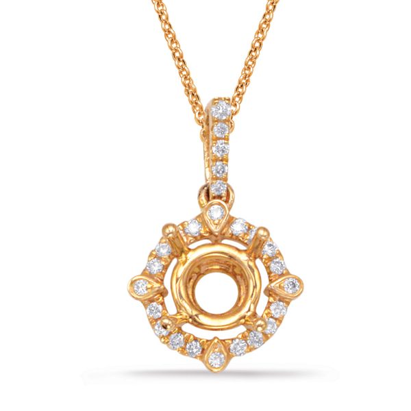 Diamond Pendant For 1ct Round Stone