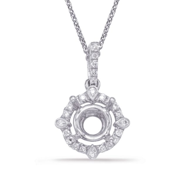 Diamond Pendant For 1ct Round Stone