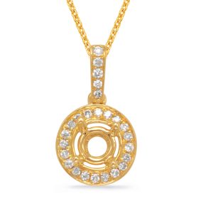 Diamond Pendant For.33ct Round Stone