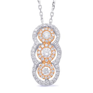 White & Rose Gold Diamond Pendant White & Rose Gold Diamond Pendant