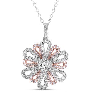 White & Rose Gold Diamond Pendant White & Rose Gold Diamond Pendant