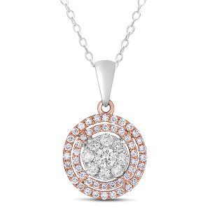 White & Rose Gold Diamond Pendant White & Rose Gold Diamond Pendant