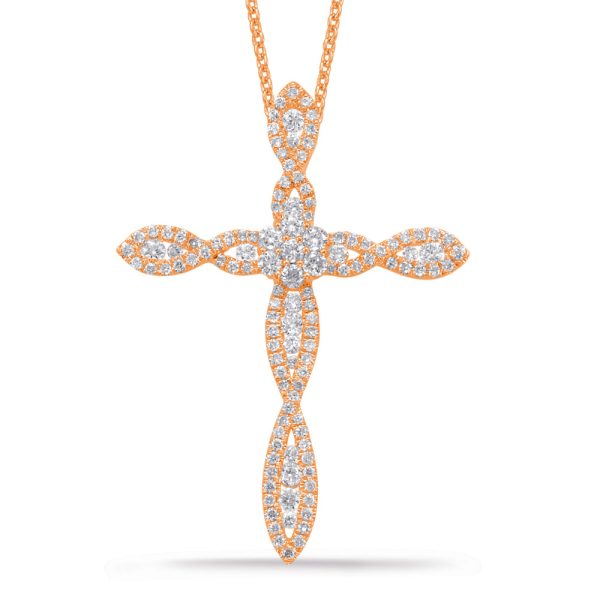 Rose Gold Diamond Cross