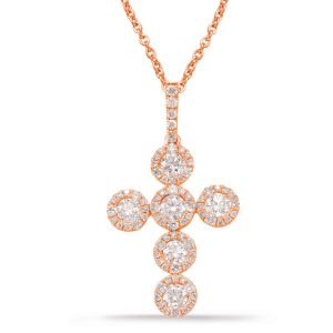 Rose Gold Diamond Cross Pendant