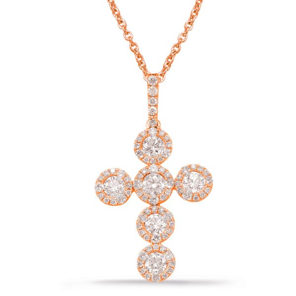 Rose Gold Diamond Cross Pendant