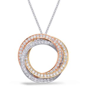 Tri Color Diamond Circle Pendant Tri Color Diamond Circle Pendant