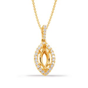 Diamond Pendant For 8x4mm Marquise Cente