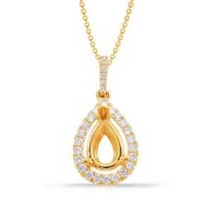 Diamond Pendant For 6x4mm Pear Center