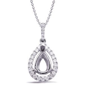 Diamond Pendant For 8x5mm Pear Center
