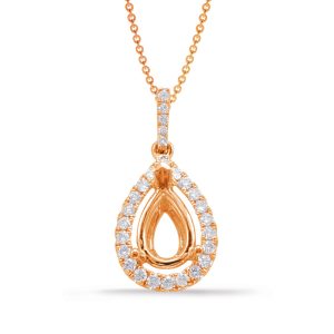 Diamond Pendant For 9x6mm Pear Center
