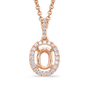 Diamond Pendant For 5x3mm Oval Center