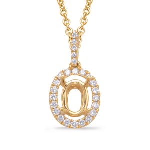 Diamond Pendant For 5x3mm Oval Center