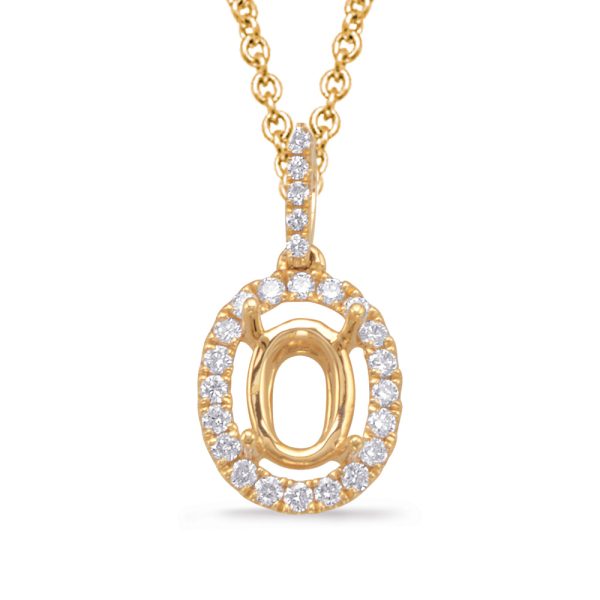 Diamond Pendant For 6x4mm Oval Center