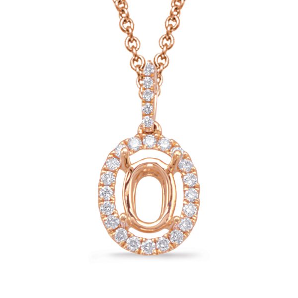 Diamond Pendant For 8x6mm Oval Center