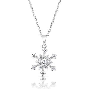 White Gold Snowflake Diamond Pendant White Gold Snowflake Diamond Pendant