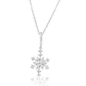 White Gold Snowflake Diamond Pendant White Gold Snowflake Diamond Pendant