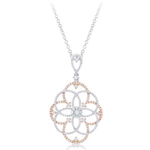 Rose & White Gold Diamond Pendant