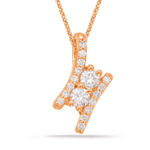Rose Gold Two Stone Pendant Rose Gold Two Stone Pendant