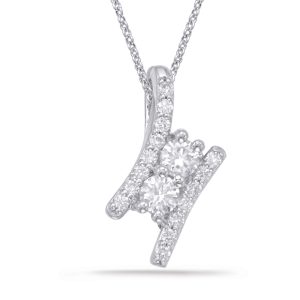 White Gold Two Stone Pendant White Gold Two Stone Pendant