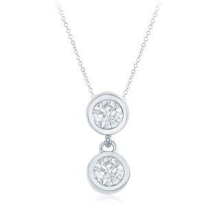 White Gold Two Stone Pendant White Gold Two Stone Pendant
