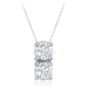 White Gold Two Stone Pendant White Gold Two Stone Pendant