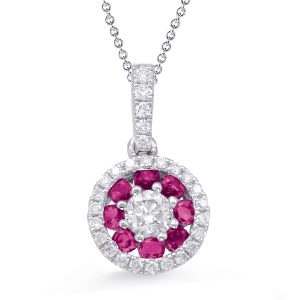 White Gold Ruby & Diamond Pendant White Gold Ruby & Diamond Pendant