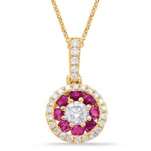 Yellow Gold Ruby & Diamond Pendant Yellow Gold Ruby & Diamond Pendant