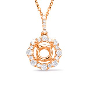 Diamond Pendant For 0.75ct Round Center