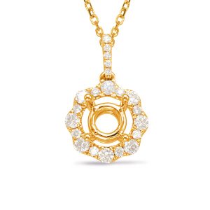 Yellow Gold Diamond Pendant For 0.75ct