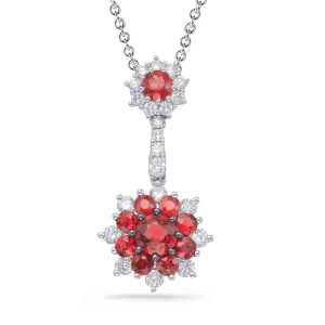 White Gold Ruby & Diamond Pendant White Gold Ruby & Diamond Pendant